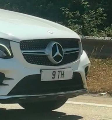 UK Number Plate 9 TH on a 2017 White Mercedes-Benz GLC