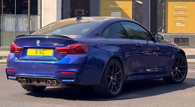 UK Number Plate 9 VC on a 2018 Blue BMW 4 Series