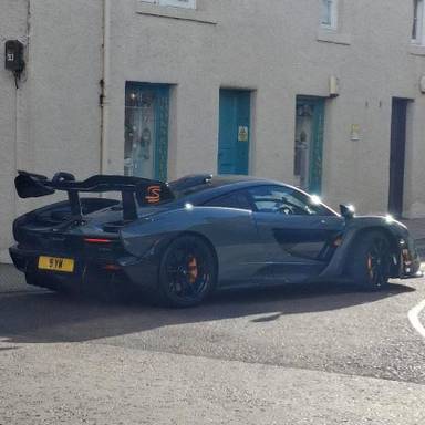 UK Number Plate 9 YW on a 2019 Grey Mclaren Senna V8 S-A