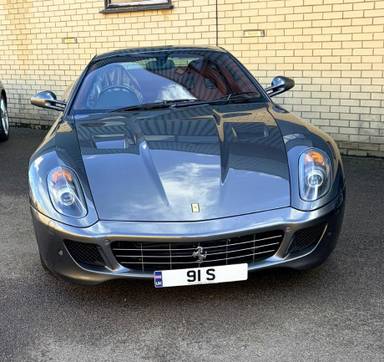 UK Number Plate 91 S on a 2007 Grey Ferrari 599