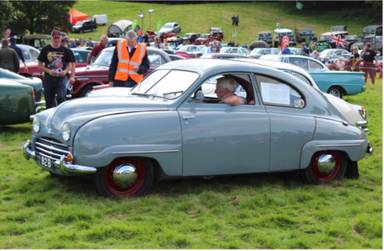 UK Number Plate 92 B on a 1955 Grey Saab 92B
