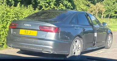 UK Number Plate 92 J on a 2017 Grey Audi A6