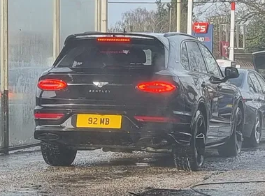 UK Number Plate 92 MB on a 2021 Grey Bentley Bentayga