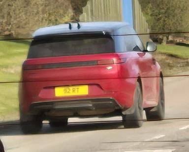 UK Number Plate 92 RT on a 2023 RED Land Rover R-Rover Sport Autobio D Mhev A