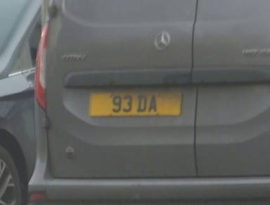 UK Number Plate 93 DA on a 2023 Grey Mercedes-Benz Citan 110 Premium D