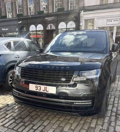 UK Number Plate 93 JL on a 2022 Black Land Rover Range Rover Hse Mhev Auto