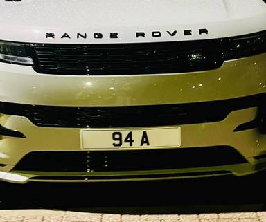 UK Number Plate 94 A on a 2023 Grey Land Rover R-Rover Sport Autobio D Mhev A