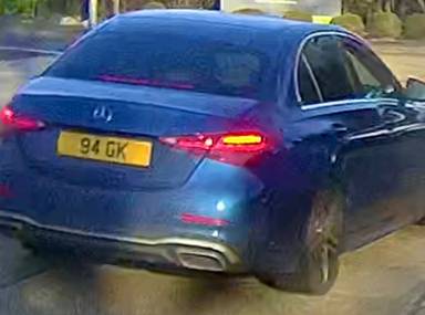 UK Number Plate 94 GK on a 2023 Blue Mercedes-Benz