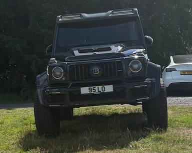 UK Number Plate 95 LO on a 2020 Black Mercedes-Benz G63 4x4 