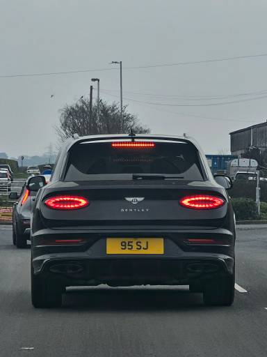 UK Number Plate 95 SJ on a 2024 Black Bentley Bentayga S V6 Hybrid Auto
