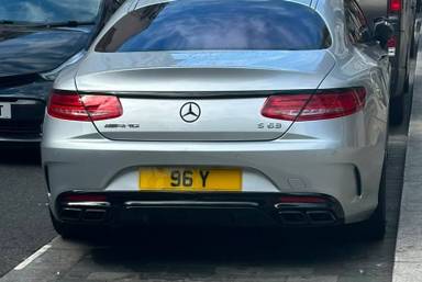 UK Number Plate 96 Y on a 2016 Silver Mercedes-Benz S-Class