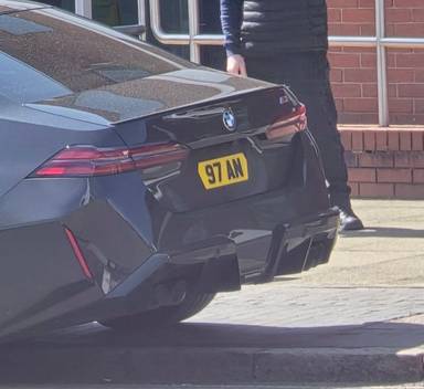 UK Number Plate 97 AN on a 2025 Black BMW M5 Phev Auto
