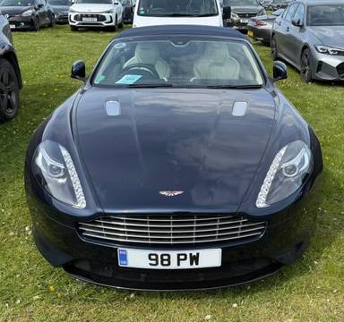 UK Number Plate 98 PW on a 2017 Blue Aston Martin DB9