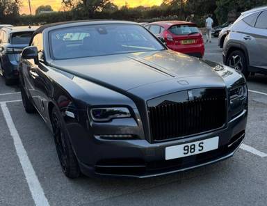 UK Number Plate 98 S on a 2020 Grey Rolls Royce Golf R-Line Etsi S-A