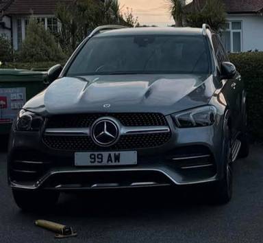 UK Number Plate 99 AW on a 2022 Grey Mercedes-Benz