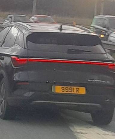 UK Number Plate 9991 R on a 2025 Black BYD Atto 3 Comfort