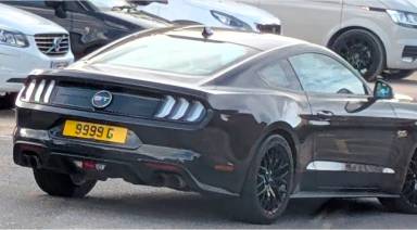 UK Number Plate 9999 G on a 2023 Grey Ford Mustang