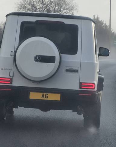 UK Number Plate A 6 on a 2026 White Mercedes-Benz G 450 Amg Line Prem + D Mhev A