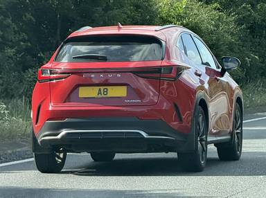 UK Number Plate A 8 on a 2022 RED Lexus Nx 450h + F Sport Phev Cvt