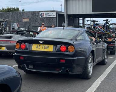 UK Number Plate A5 TON on a 1996 Blue Aston Martin Virage