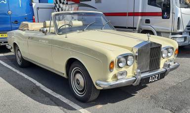 UK Number Plate ADZ 1 on a 1974 Cream Rolls Royce Corniche
