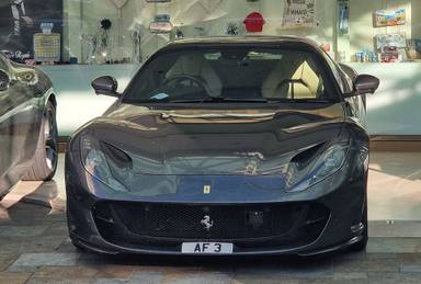 UK Number Plate AF 3 on a 2021 Grey Ferrari 812 Superfast Gts S-A