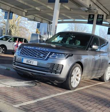 UK Number Plate AGX 1 on a 2018 Grey Land Rover Range Rover