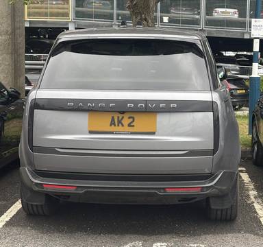 UK Number Plate AK 2 on a 2025 Grey Land Rover Range Rover Autobio Phev Auto