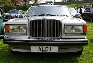 UK Number Plate ALD 1 on a 1985 Silver Bentley Mulsanne