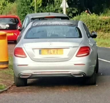 UK Number Plate ALY 1 on a 2016 Silver Mercedes-Benz E