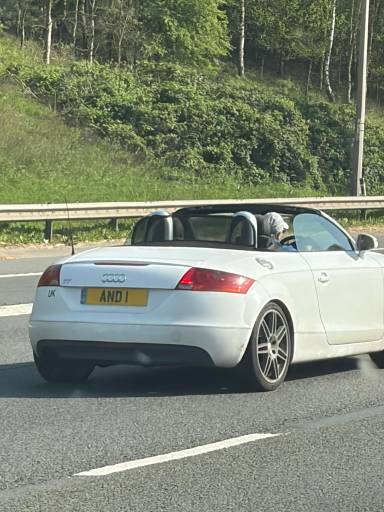UK Number Plate AND 1 on a 2009 White Audi TT