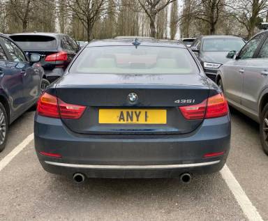 UK Number Plate ANY 1 on a 2014 Blue BMW 435
