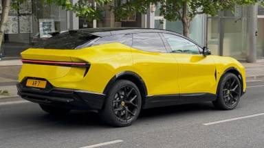 UK Number Plate AR 7 on a 2025 Yellow Lotus Eletre
