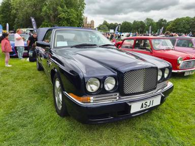 UK Number Plate ASJ 1 on a 2003 Blue Bentley Azure