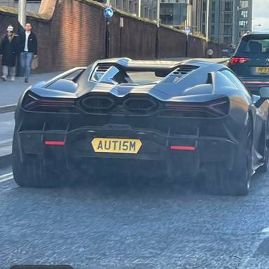 UK Number Plate AUT 15M on a 2024 Black Lamborghini Revuelto V12 Phev S-A