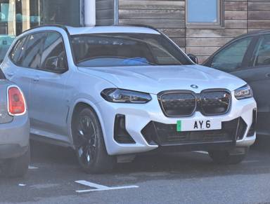 UK Number Plate AY 6 on a 2026 Green Mini C-Man Exclsve S Electrc All4