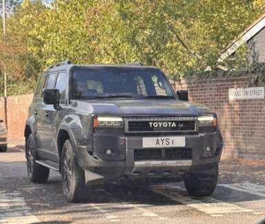 UK Number Plate AYS 1 on a 2024 Grey Toyota Land Cruiser Invincible D Auto