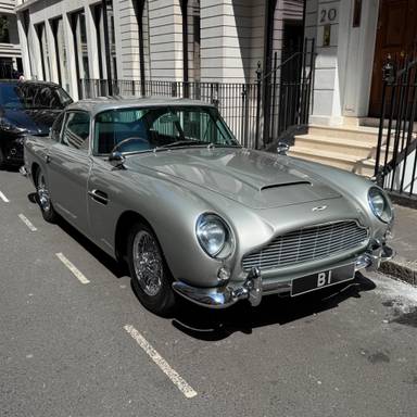 UK Number Plate B 1 on a 1964 Silver Aston Martin DB5
