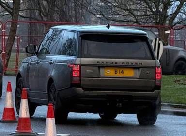 UK Number Plate B 14 on a 2017 Silver Land Rover Range Rover