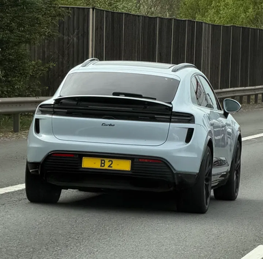 UK Number Plate B 2 on a 2025 Grey Porsche Macan Turbo Electric