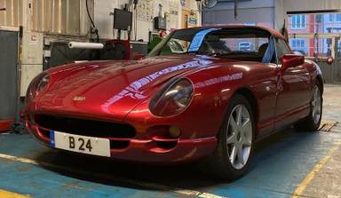 UK Number Plate B 24 on a 2002 RED TVR Chimaera