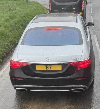 UK Number Plate B 7 on a 2024 Black Mercedes-Benz Phantom
