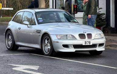 UK Number Plate B 78 on a 1999 Silver BMW Z3