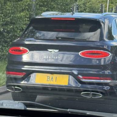 UK Number Plate BA 1 on a 2023 Blue Bentley Bentayga V8 Azure Auto