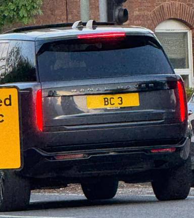 UK Number Plate BC 3 on a 2023 Blue Land Rover Range Rover Hse Phev Auto