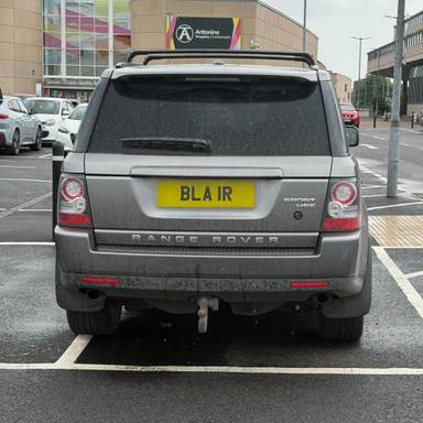 UK Number Plate BLA 1R on a 2010 Grey Land Rover Range Rover Sport