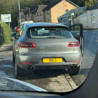 UK Number Plate BN 2 on a 2015 Grey Porsche Macan