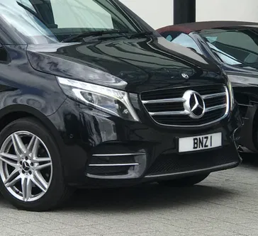 UK Number Plate BNZ 1 on a 2025 Silver Mercedes-Benz V 300 Exclusive D Auto
