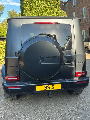 UK Number Plate BS 5 on a 2024 Black Mercedes-Benz