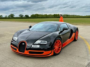 UK Number Plate BUG 1 on a 2010 Black Bugatti Veyron